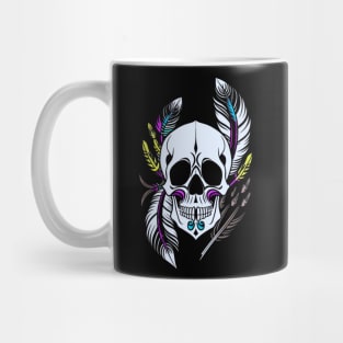 skull with feathers Mug